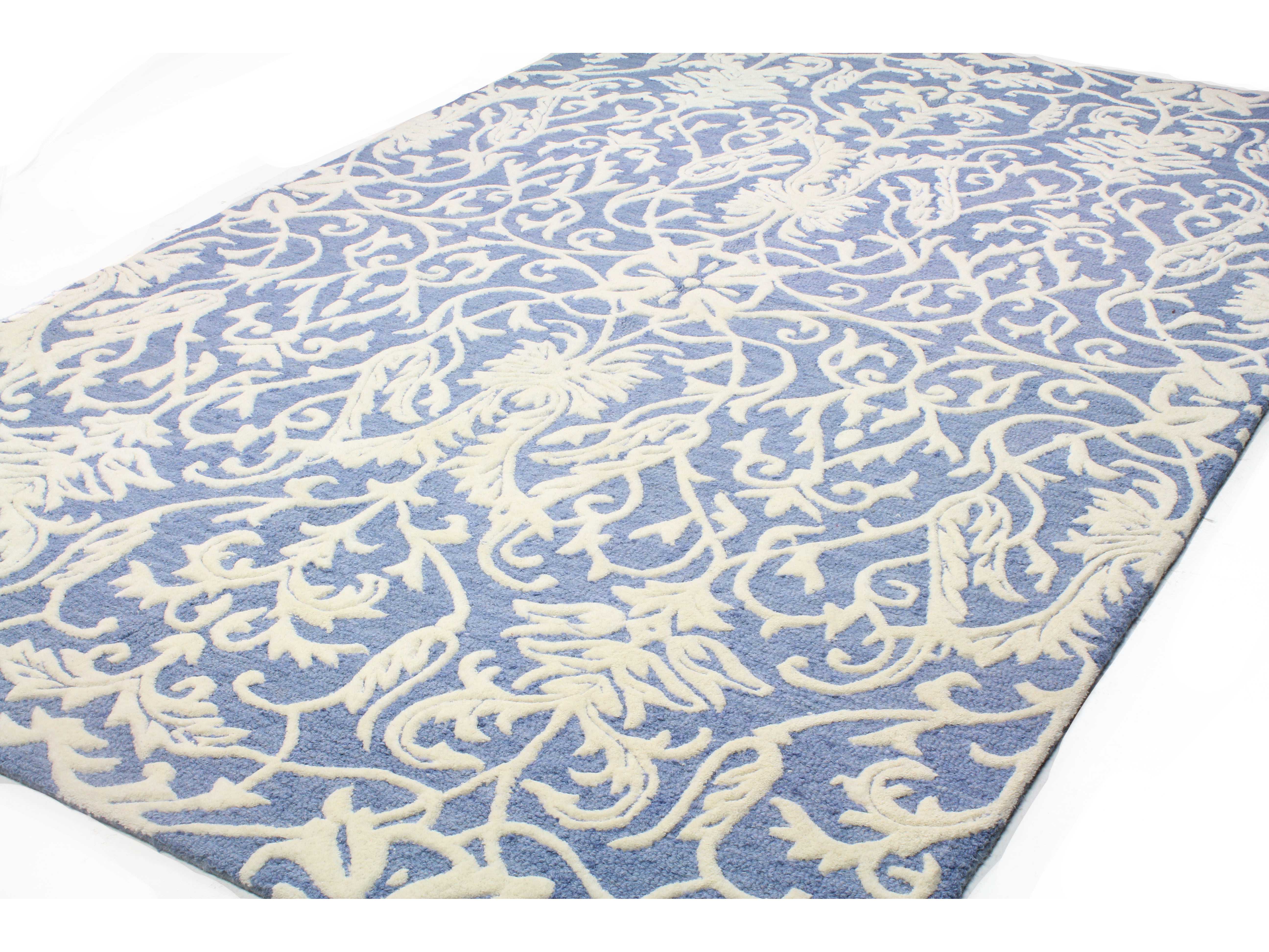 Bashian Rugs Verona Rectangular Denim Area Rug BSHR130DENLC156
