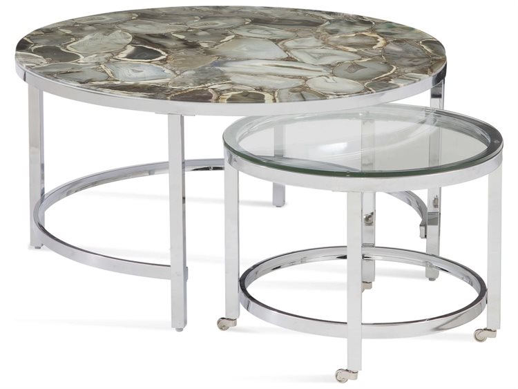 Bassett Mirror Andalusia Gray Stone 34 Wide Round Coffee Table Ba7221lr120
