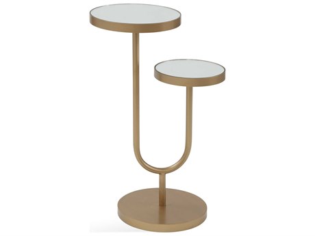 Bassett Mirror High-low Scatter Round Gold End Table