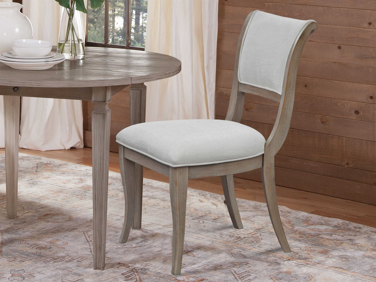 Bassett Mirror Lotte Bellamy Grey / Ivory Side Dining Chair BA5090DR800