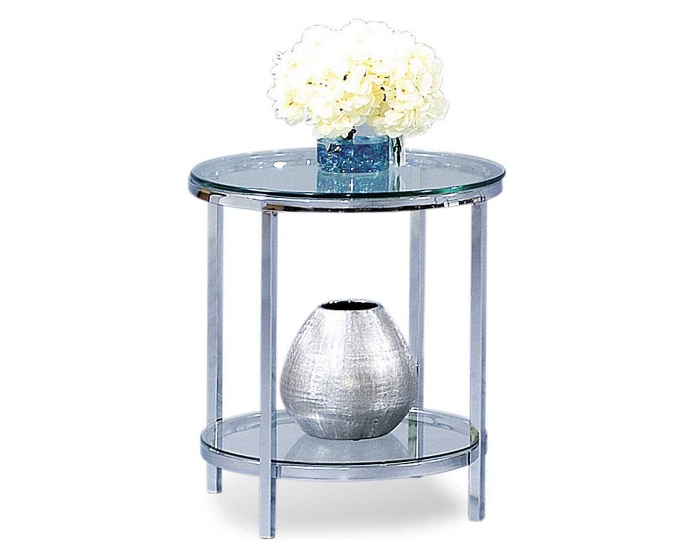 Bassett Mirror Thoroughly Modern 22 Round Polished Chrome Patinoire End