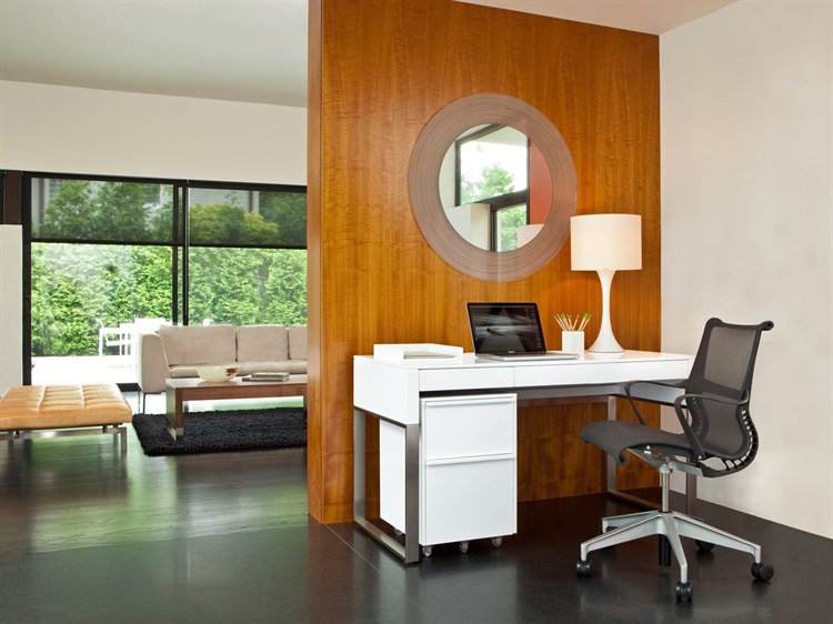 BDI Cascadia Satin White Office Set BDI6201SWSET