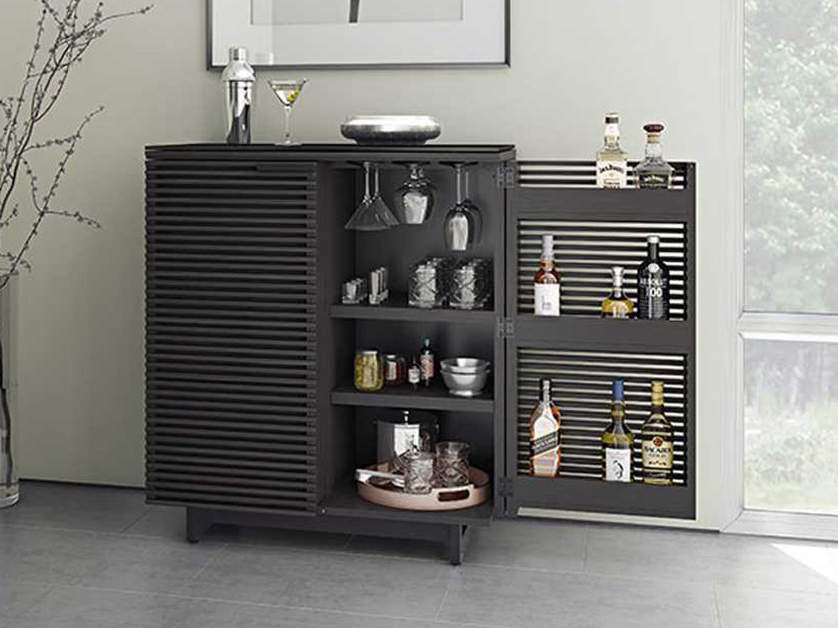 Bdi Corridor 36 W X 18 5 D Charcoal Stained Ash Compact Bar