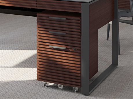 Bdi Corridor Office 15 5 W X 21 5 D Chocolate Stained Walnut Three Drawer Mobile File Pedestal Bdi6507cwl