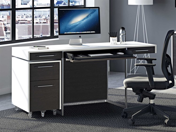 Bdi Format 64 W X 24 D Rectangular Satin White Charcoal Bdi Format 64 W X 24 D Rectangular