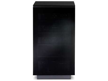 Bdi Mirage Black Enclosed Audio Tower Cabinet Bdi8222