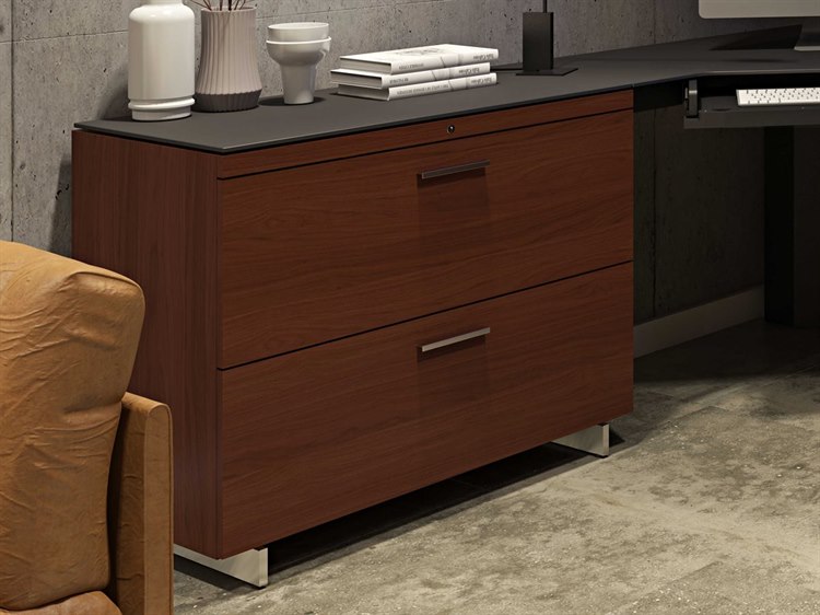 Bdi Sequel 35 X 18 Chocolate Stained Walnut Two Drawer Lateral