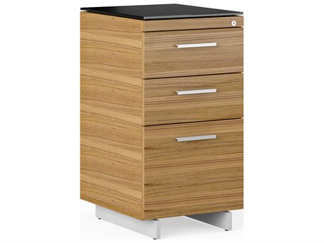 BDI Sequel Black Natural Walnut Satin Nickel File Cabinet