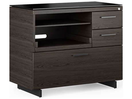 BDI Sequel Charcoal Stained Ash Black Hardwood Printer Cabinet