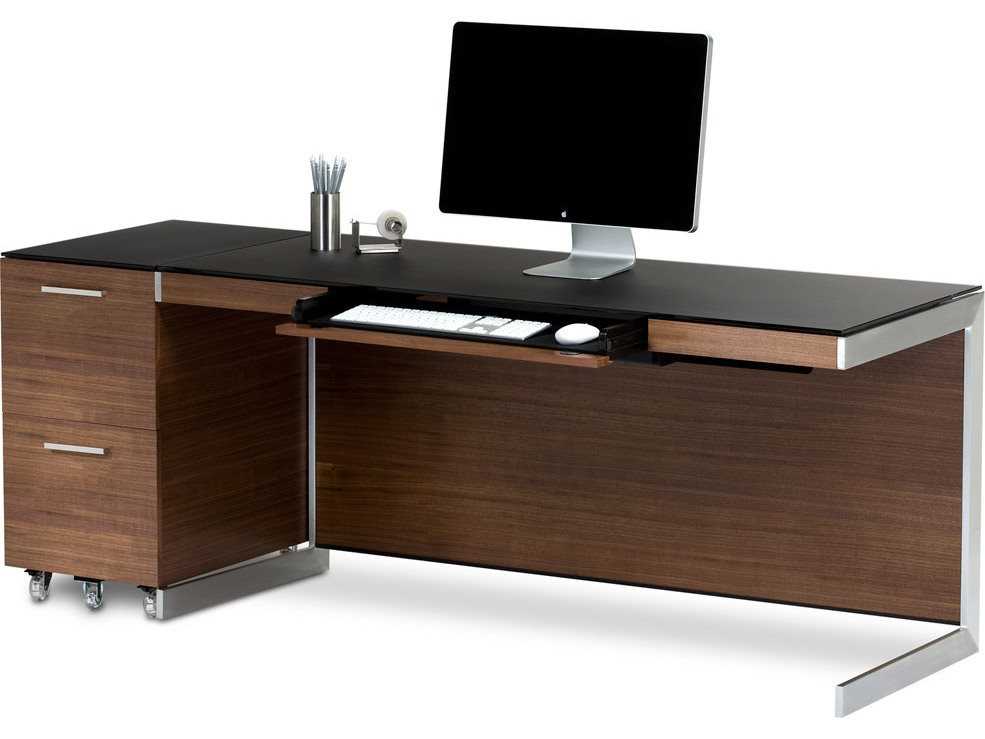 BDI Sequel 60'' x 24'' Rectangular Natural Walnut Computer Desk with