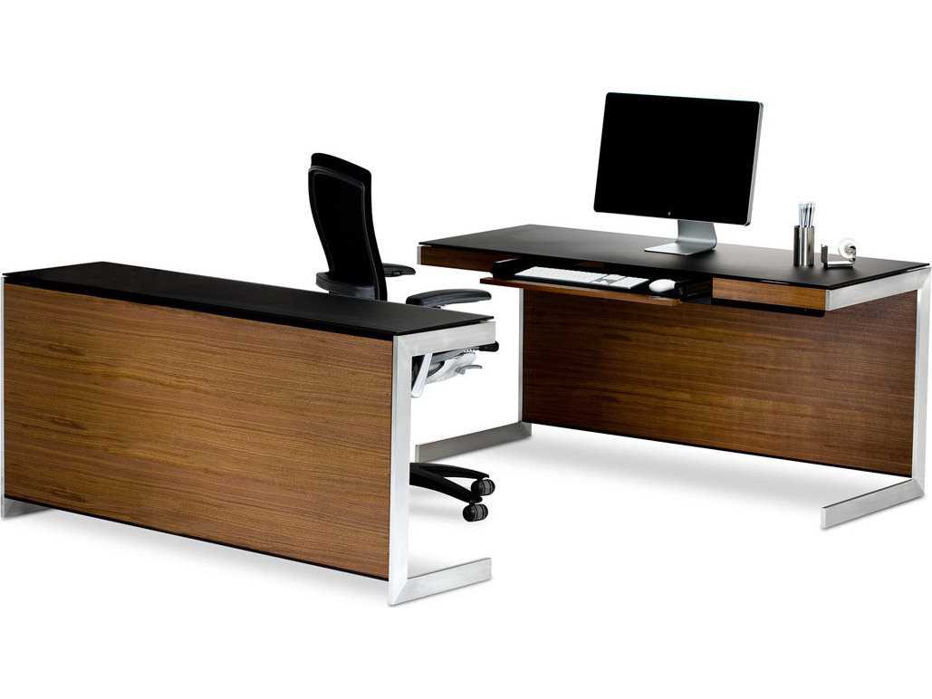 BDI Sequel 60'' x 24'' Rectangular Natural Walnut Computer Desk with
