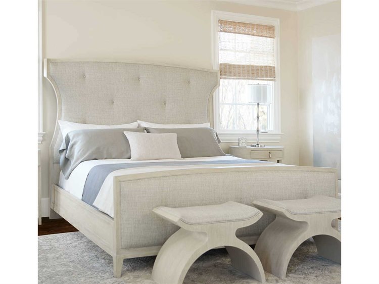 Bernhardt East Hampton Cerused Linen King Panel Bed BHK1238