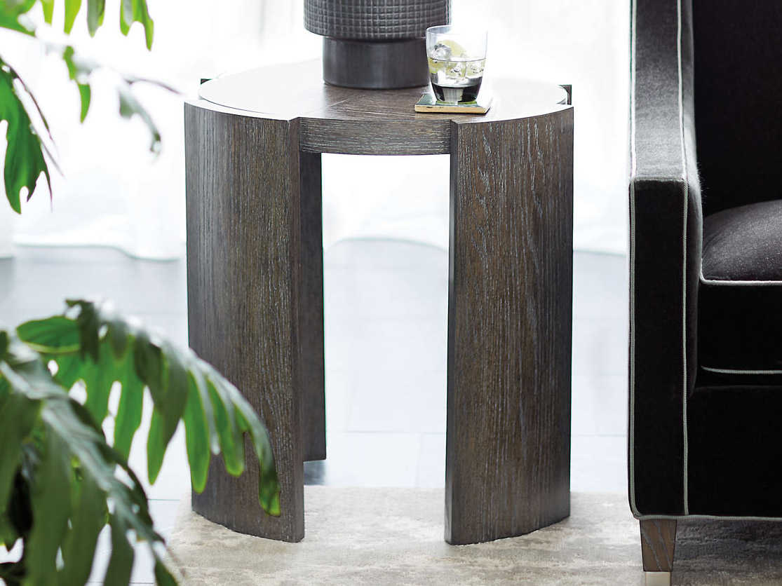 Bernhardt Linea Cerused Charcoal 24'' Wide Round End Table BH384125B