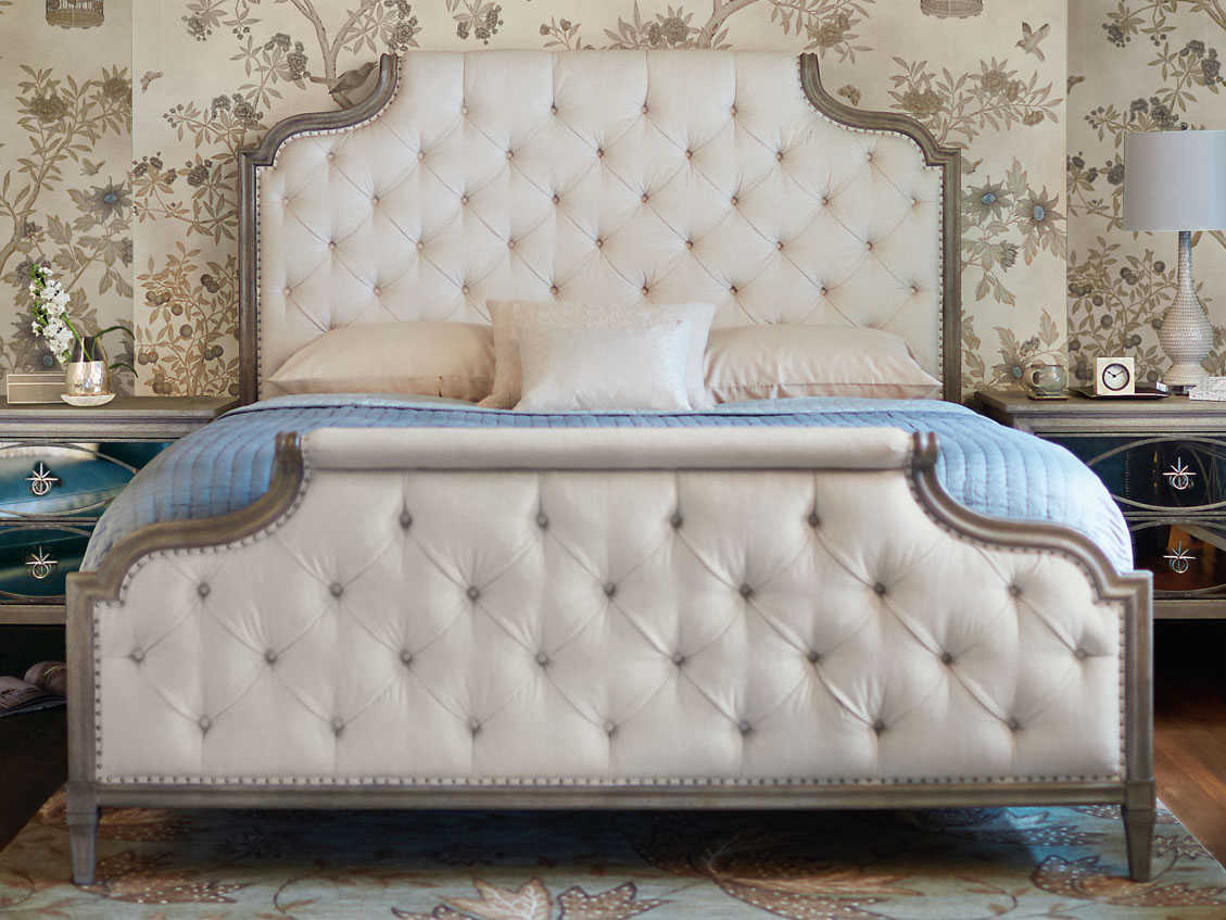 Bernhardt Marquesa Gray Cashmere King Panel Bed BHK1020