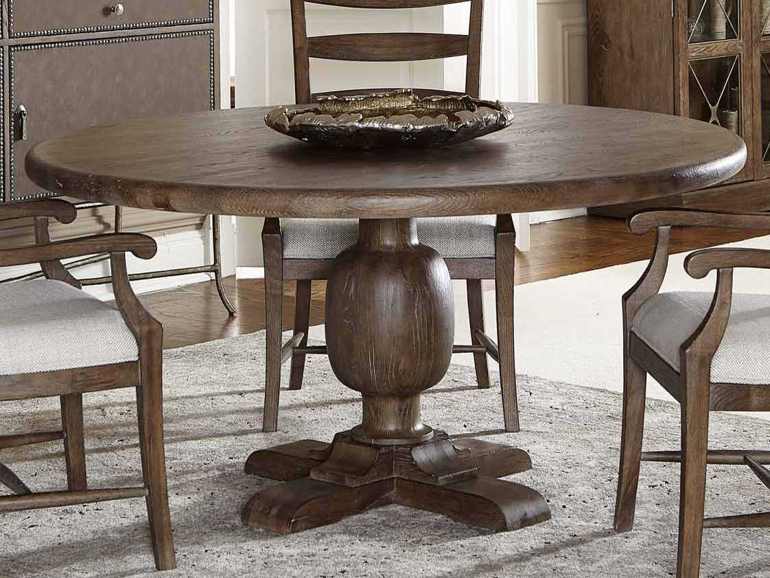 Bernhardt Rustic Patina Peppercorn 60'' Wide Round Dining Table BHK1278