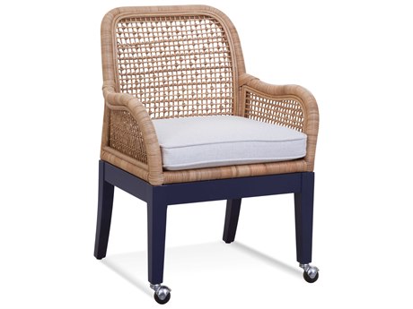 Braxton Culler Boone Rattan Brown Upholstered Arm Dining Chair