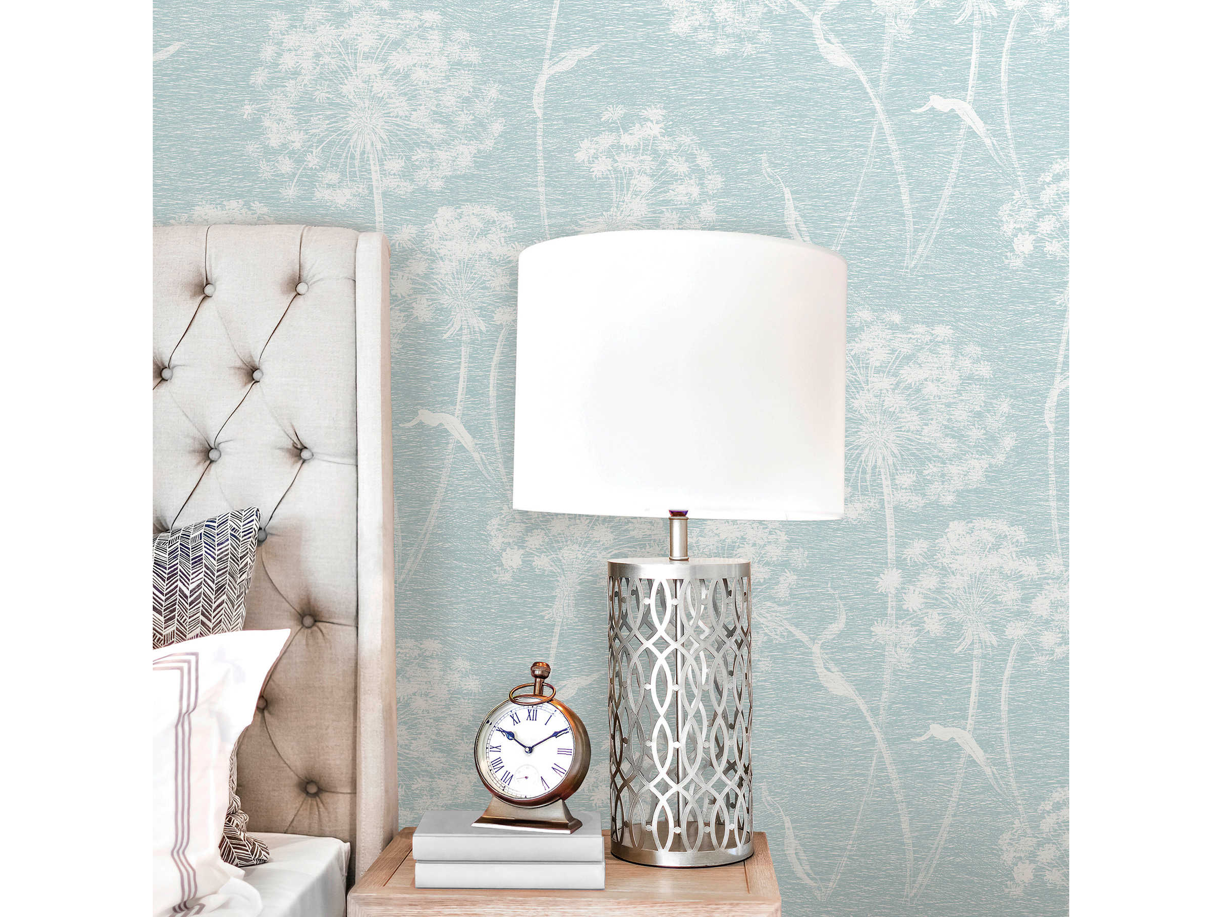 brewster home fashions advantage garvey light blue dandelion wallpaper sold in 2 bhf281424576 luxedecor