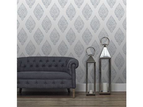Brewster Home Fashions Advantage Pascale Light Grey Medallion Wallpaper