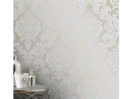 Brewster Home Fashions Advantage Margot Bronze Damask Wallpaper
