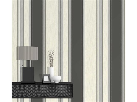 Brewster Home Fashions Advantage Mirabelle Black Stripe Wallpaper