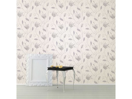 Brewster Home Fashions Advantage Anais Grey Floral Trails Wallpaper