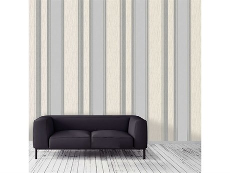 Brewster Home Fashions Advantage Mirabelle Silver Stripe Wallpaper
