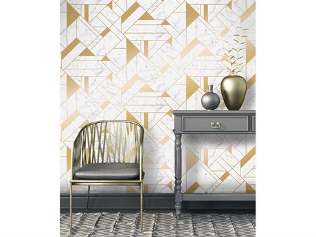 Brewster Home Fashions Advantage Gulliver Off-white Marble Geometric Wallpaper