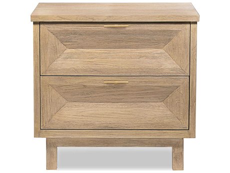 Brownstone Chambers 2-Drawers Brown Teak Wood Nightstand