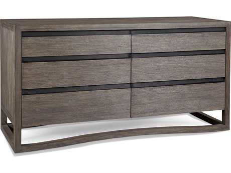 Brownstone Dalton 6-Drawers Brown Teak Wood Double Dresser