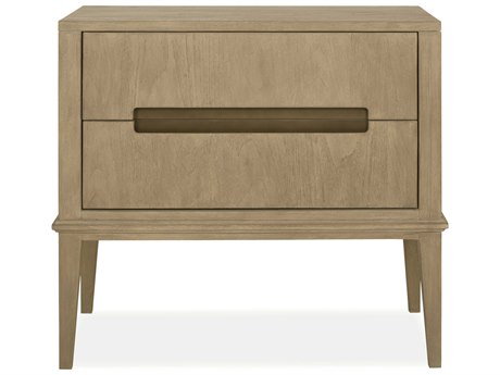 Brownstone Palmer 2-Drawers Brown Teak Wood Nightstand