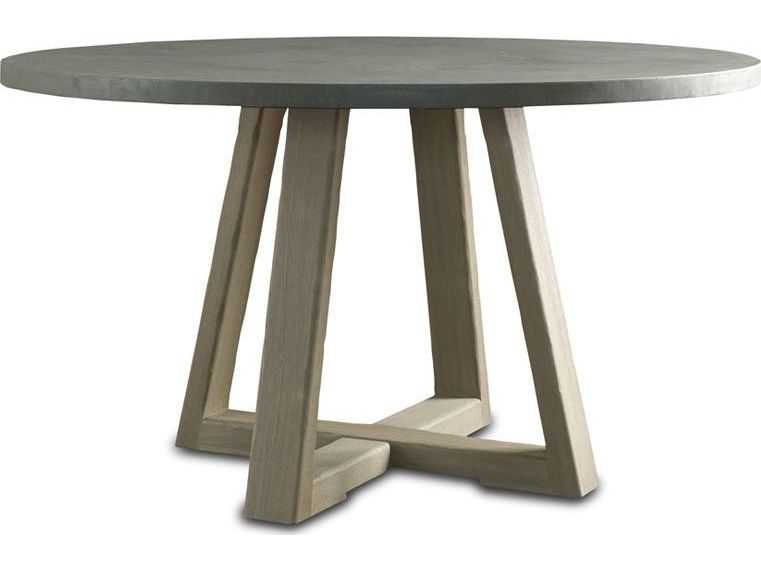 Brownstone Furniture Saratoga 54 Round Smoke Driftwood Gray Dining Table