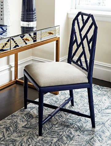 Bungalow 5 Jardin Navy Blue Dining Side, Navy Blue Dining Room Chairs
