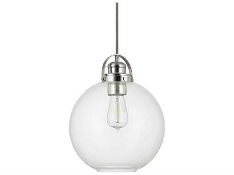 Capital Lighting 1-Light Polished Nickel Glass Globe Mini Pendant