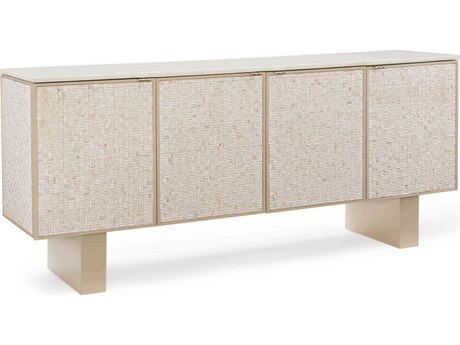 Caracole Classic Bomb-Shell 77" Four Door Buffet with Pearl Shell