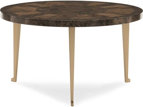 Caracole Classic One of the Bunch Round Wood Galway Burl Golden Shimmer Coffee Table