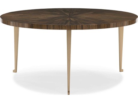 Caracole Classic A Whole Bunch Round Wood Galway Burl Golden Shimmer Coffee Table