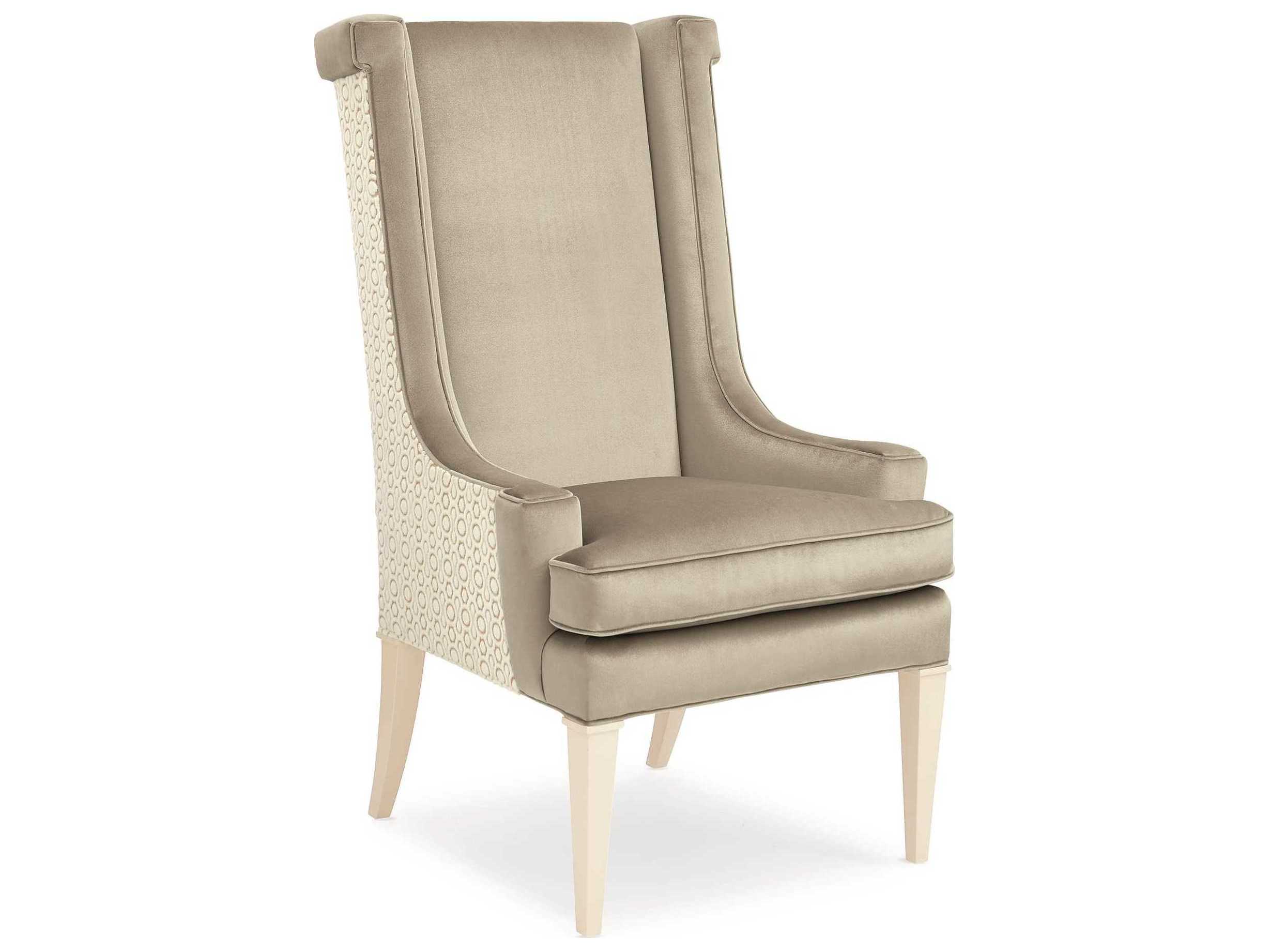 Caracole Classic Shimmering Ivory Cream Arm Dining Chair Cacuph418036a