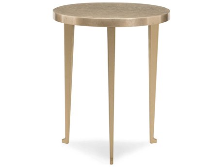 Caracole Classic Honey Bunch Round Golden Blonde Leaf Shimmer End Table