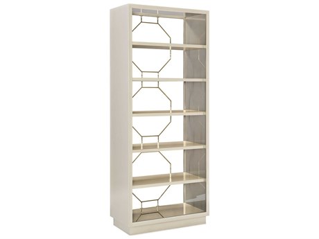 Caracole Classic Going Up Soft Silver Taupe Whisper Of Gold Bookcase