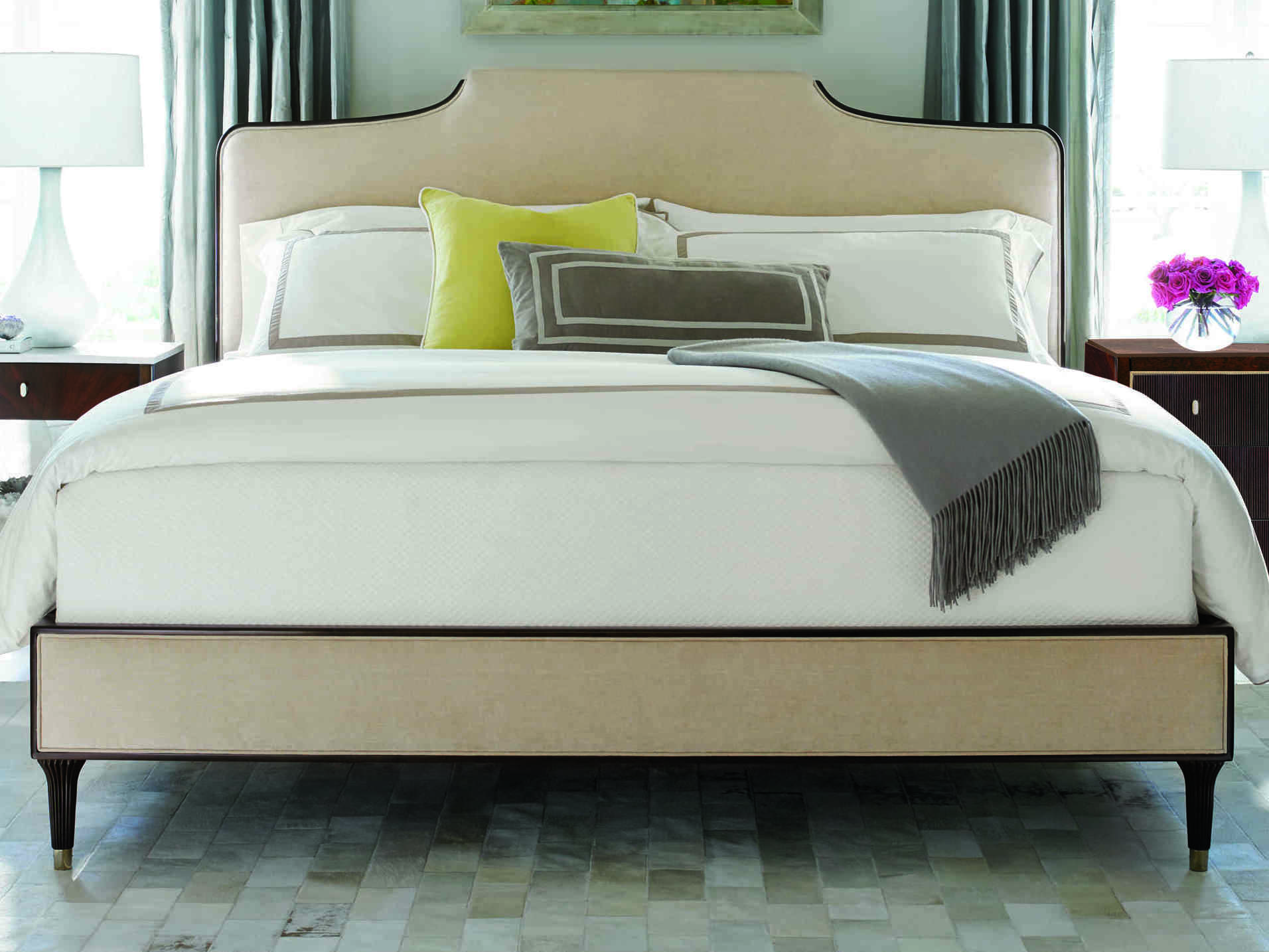 Caracole Classic Cream Espresso Bean King Size Platform Bed