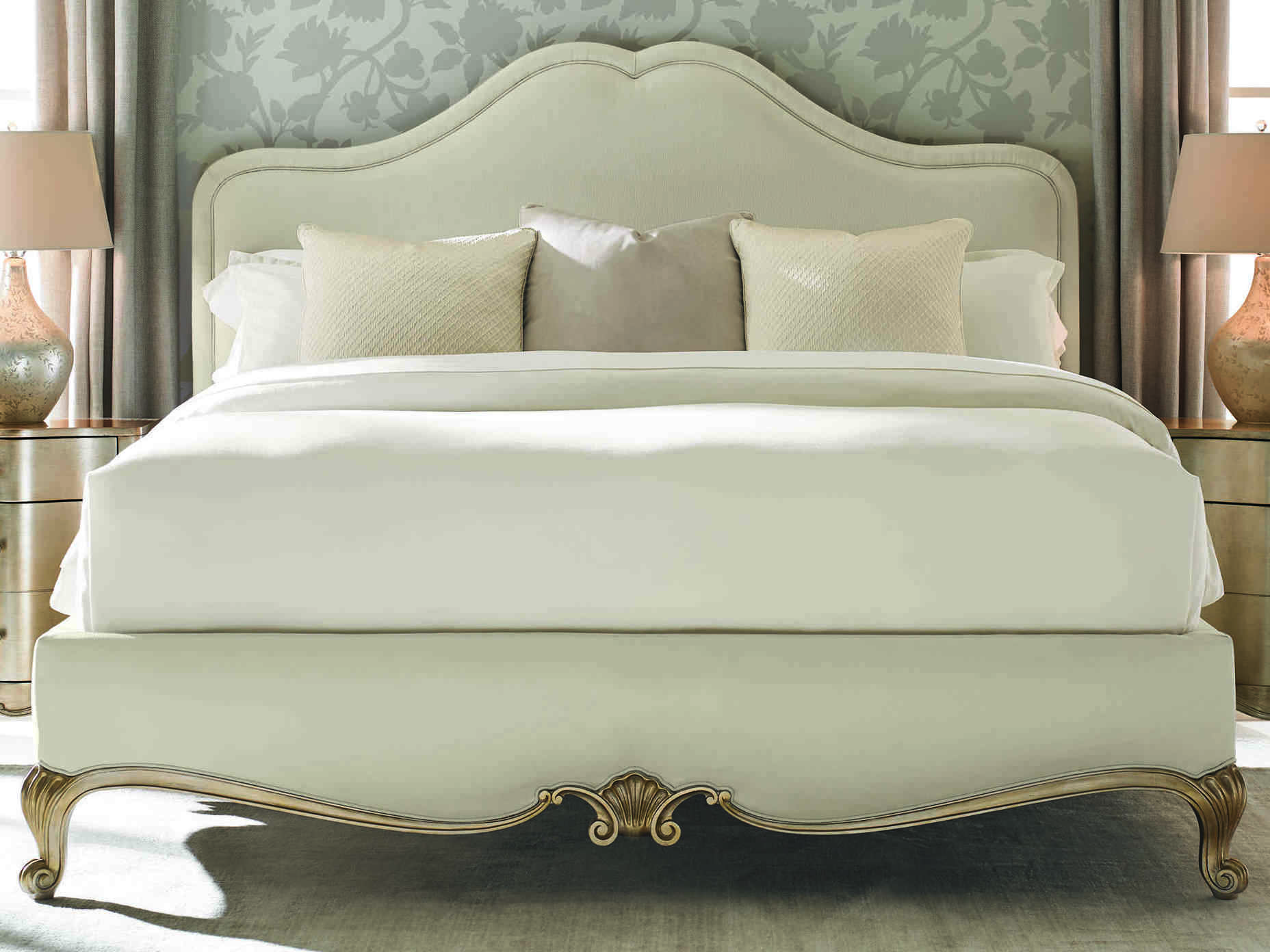 Caracole Classic French-Inspired Cream King Size Platform Bed ...