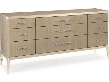Caracole Classic All Dressed Up Champagne Shimmer 9-Drawers Beige Dresser