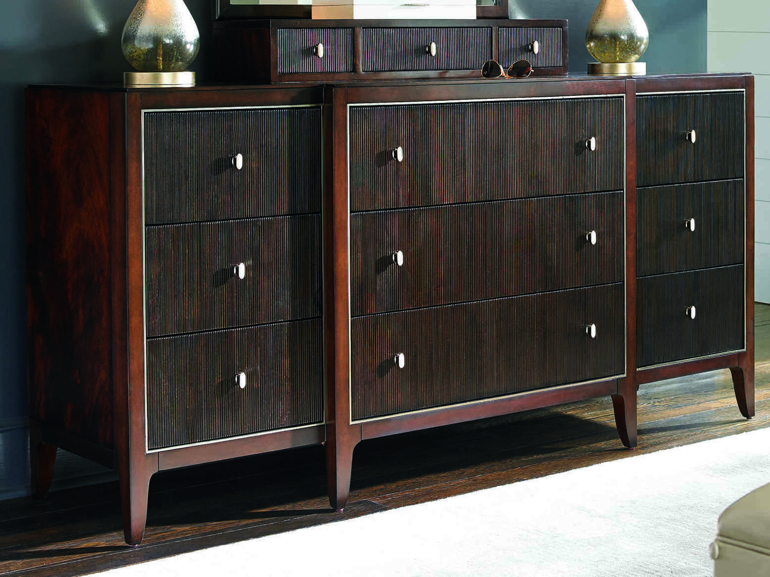 Caracole Classic Espresso Bean Grain Mahogany 8 Drawers And