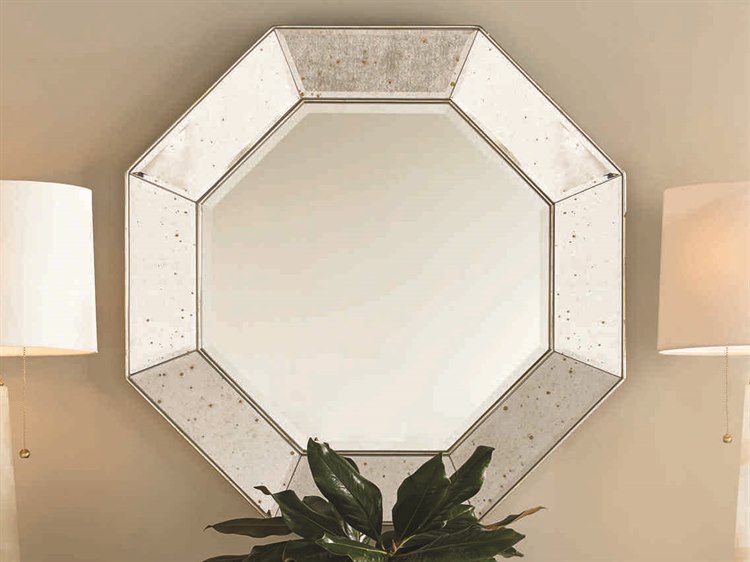Caracole Classic Antique Mirror With Warm Gold 38 Wide Hexagon