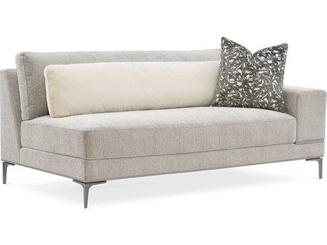 Caracole Modern Expressions Repetition Right Arm Facing London Fog Gray Upholstered Loveseat