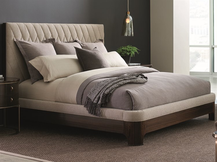 Caracole Modern Streamline Beige Queen Size Platform Bed Camm023417101 Caracole Modern Streamline Beige Queen Size Platform Bed M023 417 101