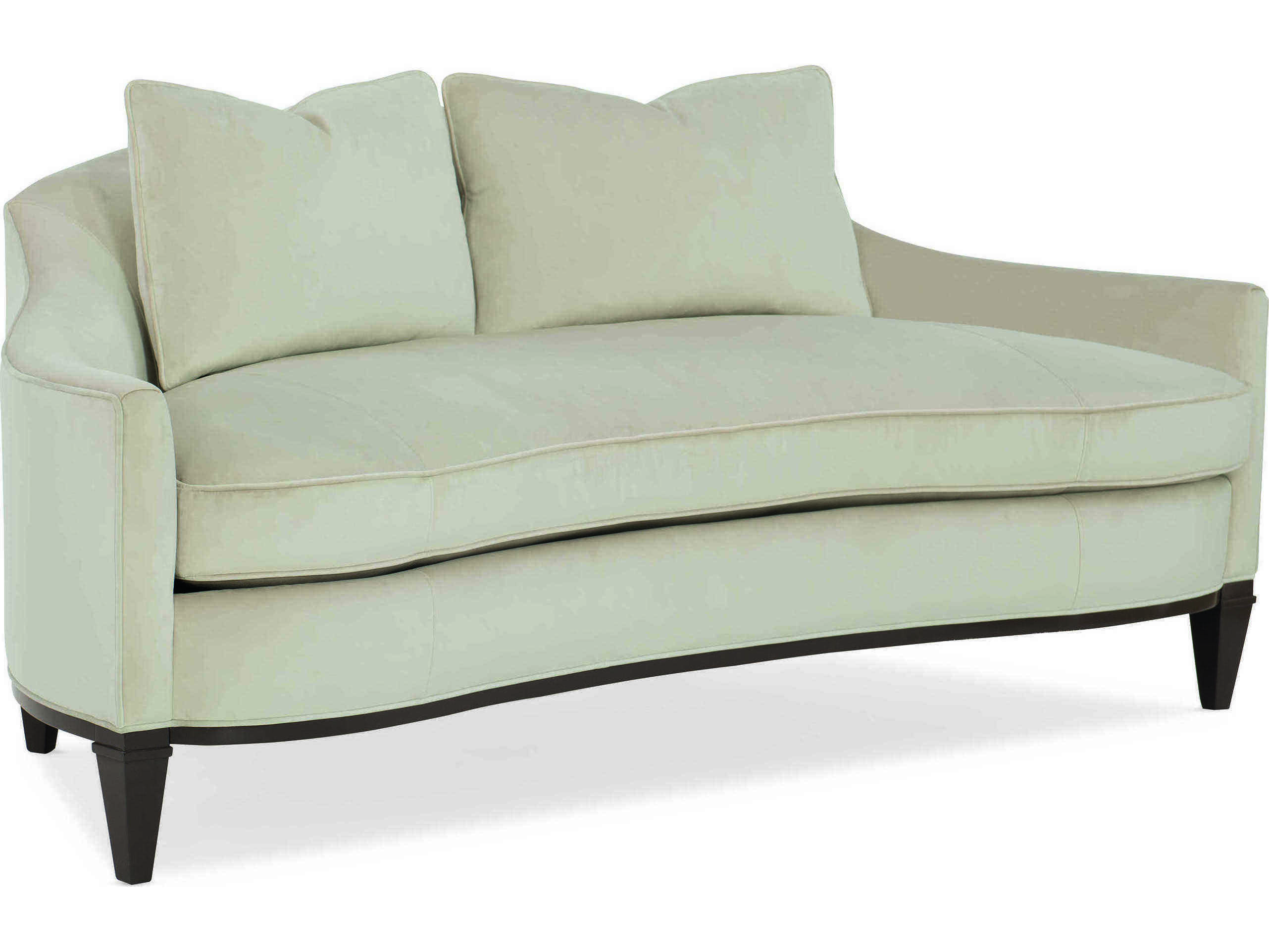 Caracole Classic Beige Buff Curved Loveseat with Bench Cushion ...