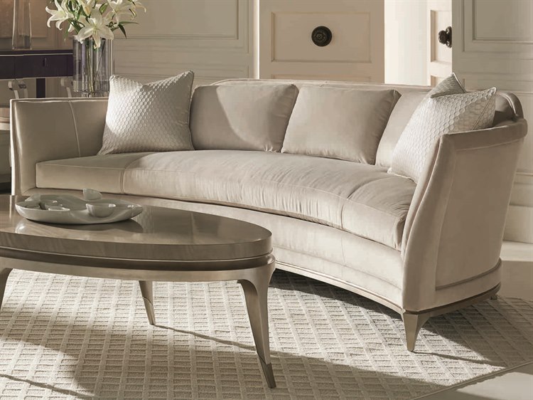 Caracole Clic Silver Curved Sofa Cacuph417016a Caracole Clic Silver Curved Sofa