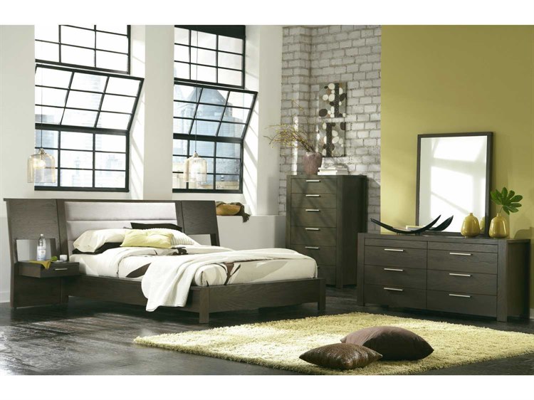 Palliser Case Goods Montreal Platform Bed with Panel Nightstands Bedroom Set CX525908KQSET