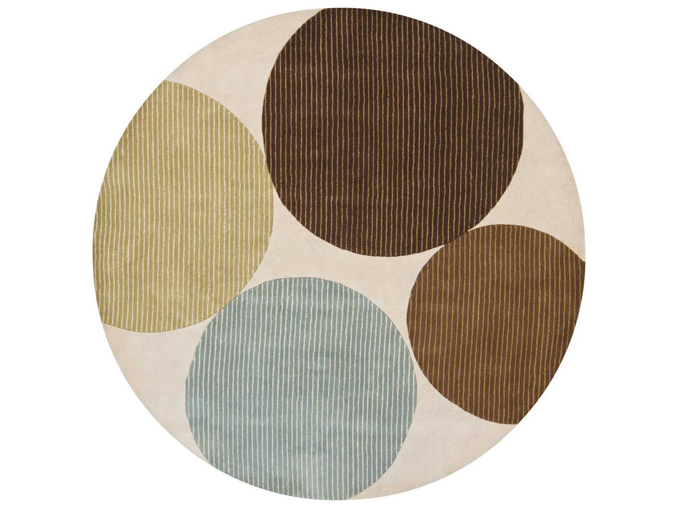Blue Green Brown Round Area Rug, Cream Brown And Blue Rug